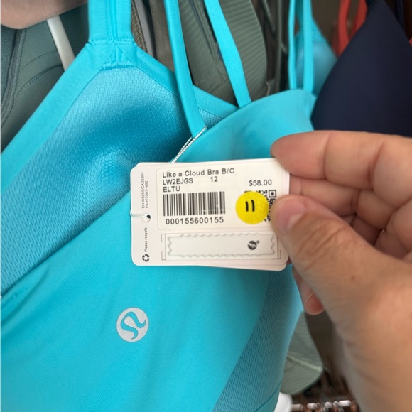 Lululemon Like a Cloud Bra *Light Support, B/C Cup electric turquoise size 12 - Picture 3 of 3
